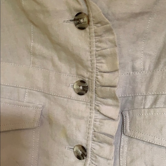 🎀 2 for $30 Anthropologie Natural Linen Blazer - Picture 2 of 6